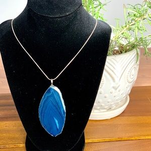 Large Blue Striped Agate Slice 925